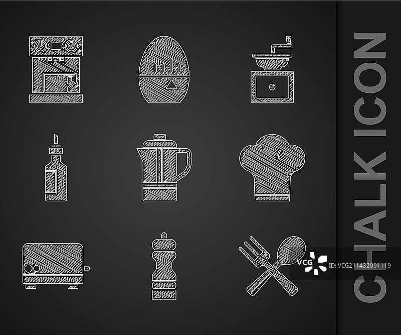 茶壶胡椒粉刀叉勺子厨师图片素材