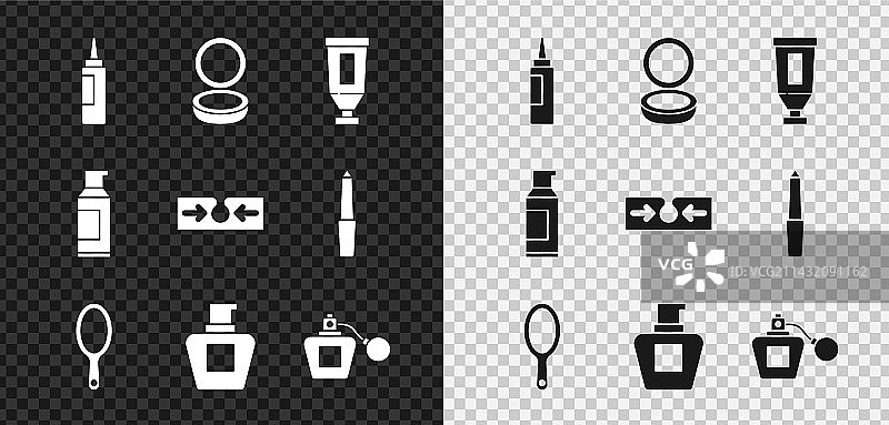 乳霜或乳液化妆品软管彩妆粉套装图片素材