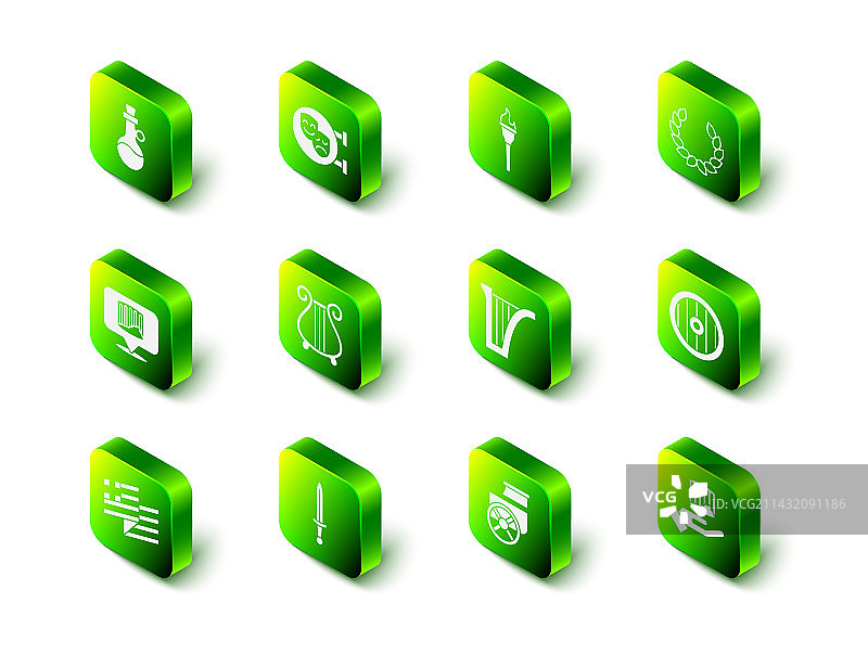 喜剧与悲剧面具火炬桂冠图案图片素材