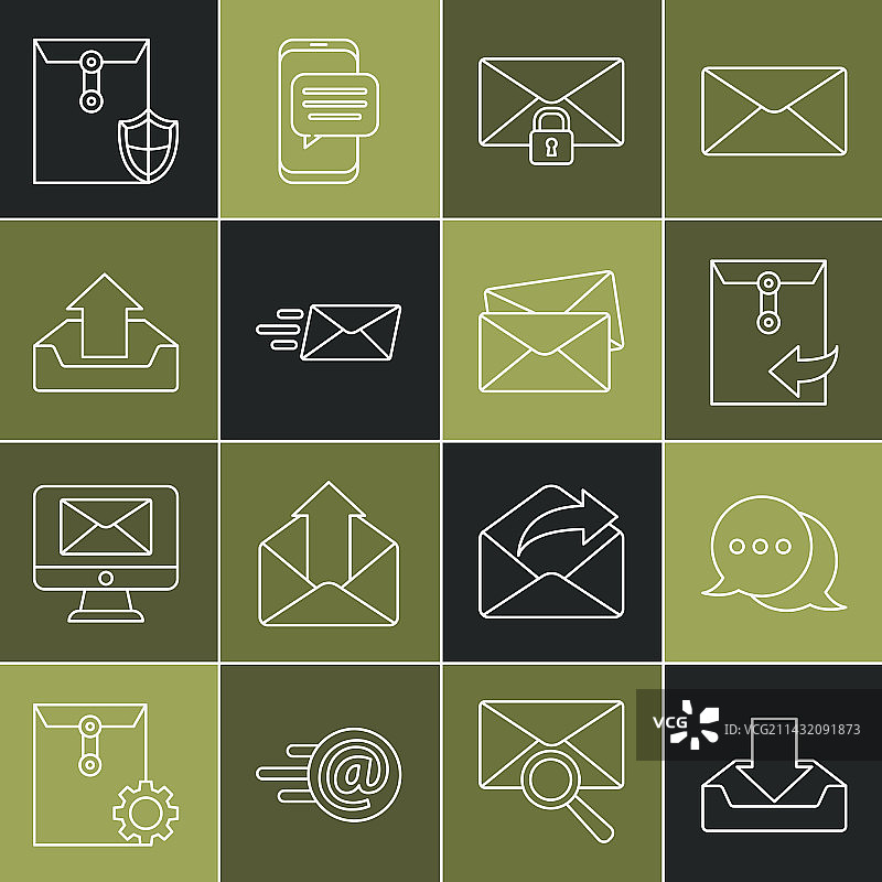 线条集 下载收件箱气泡聊天图片素材