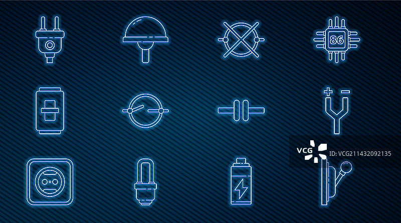 线形配电板电缆电路图图片素材