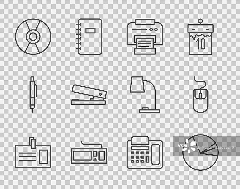 身份识别牌、饼图线性图标集图片素材