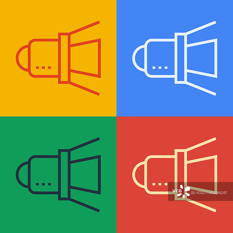 波普艺术风格电影聚光灯图标banner图片素材