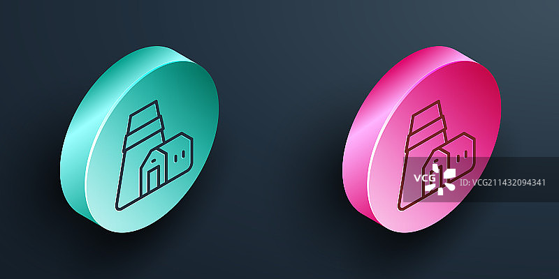 2.5D线条发电站工厂图片素材