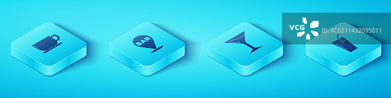 2.5D咖啡杯酒精吧台位置组合图片素材