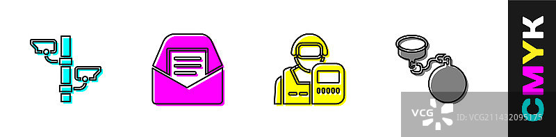监控摄像头、邮件和电子邮件图片素材