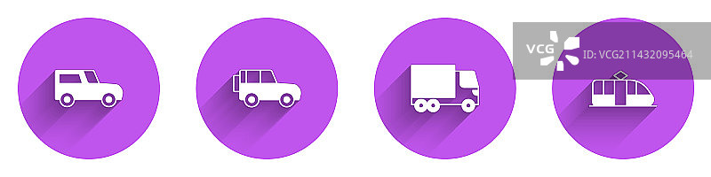 越野车运输货车套装图片素材