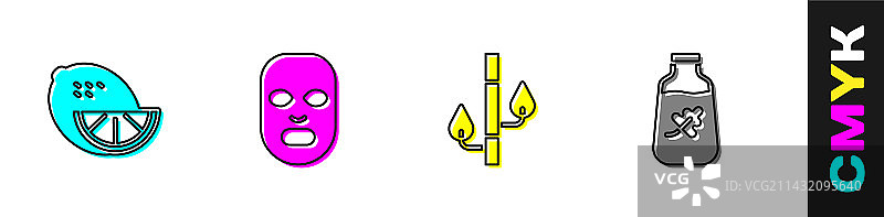 柠檬面膜化妆品竹子图片素材