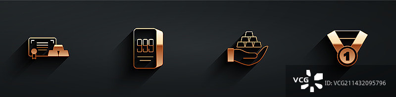 手持24K金条及证书图片素材