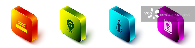 2.5D拳击擂台头盔沙袋套装图片素材