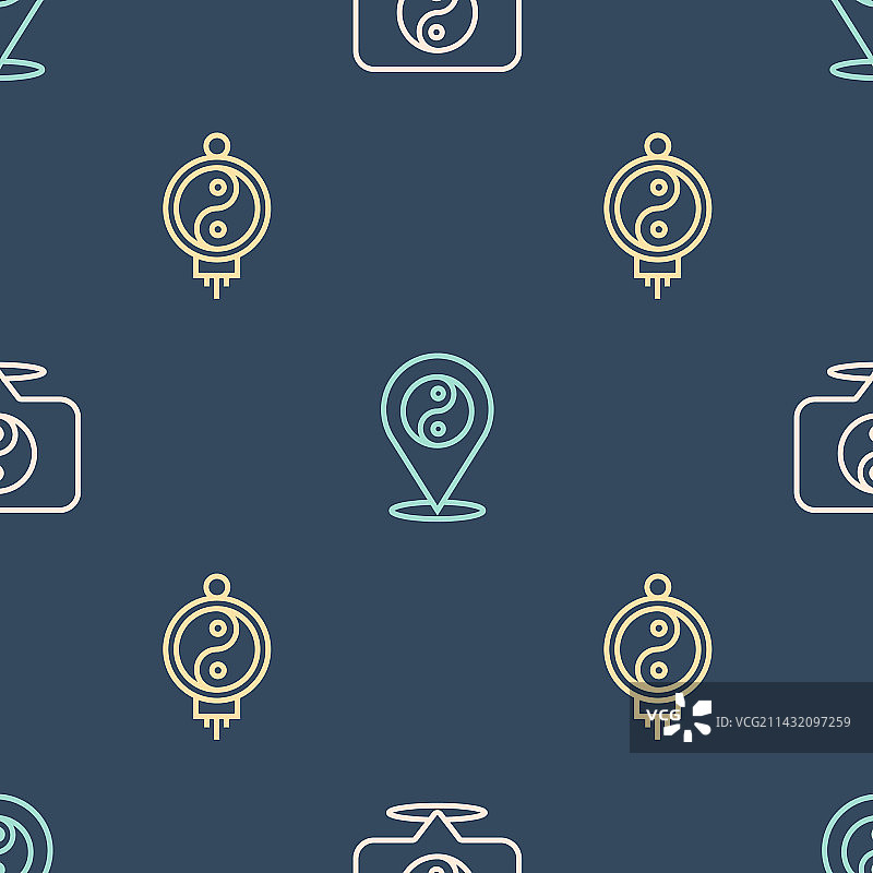 阴阳符号中国风纸灯笼图片素材