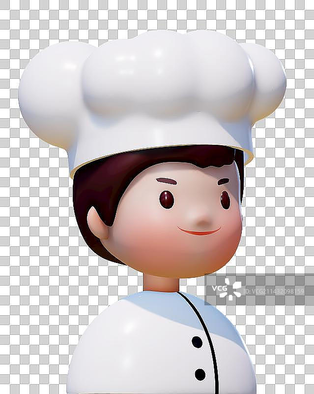 劳动节劳动者厨师职业半身可爱3D卡通形象图片素材