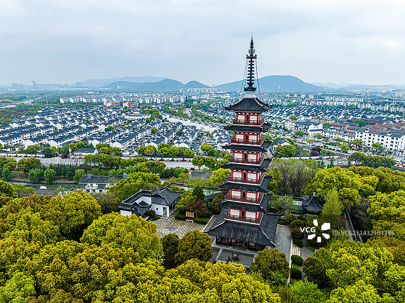 苏州铜观音寺航拍图片素材