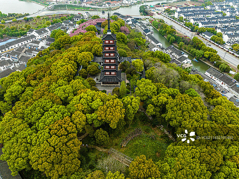 苏州铜观音寺航拍图片素材