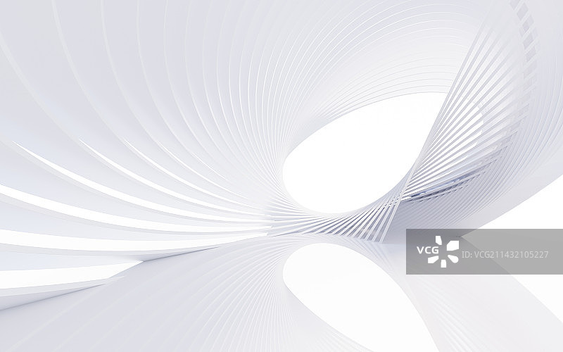 室内抽象建筑曲线背景3D渲染图片素材