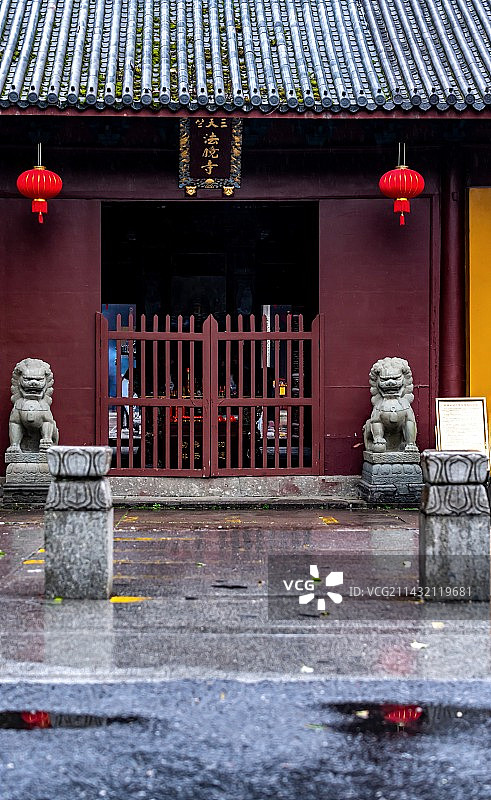 中国传统寺庙寺院.浙江杭州西湖风景区三天竺法镜寺建筑景观图片素材