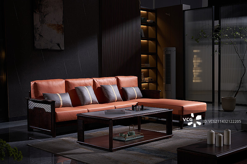 现代简约家具 真皮实木图片素材