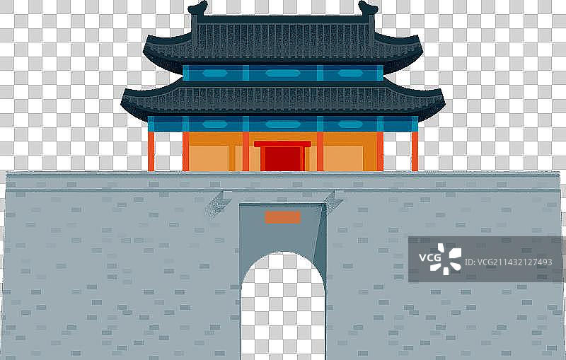 古北口-中国长城关口系列插画图片素材