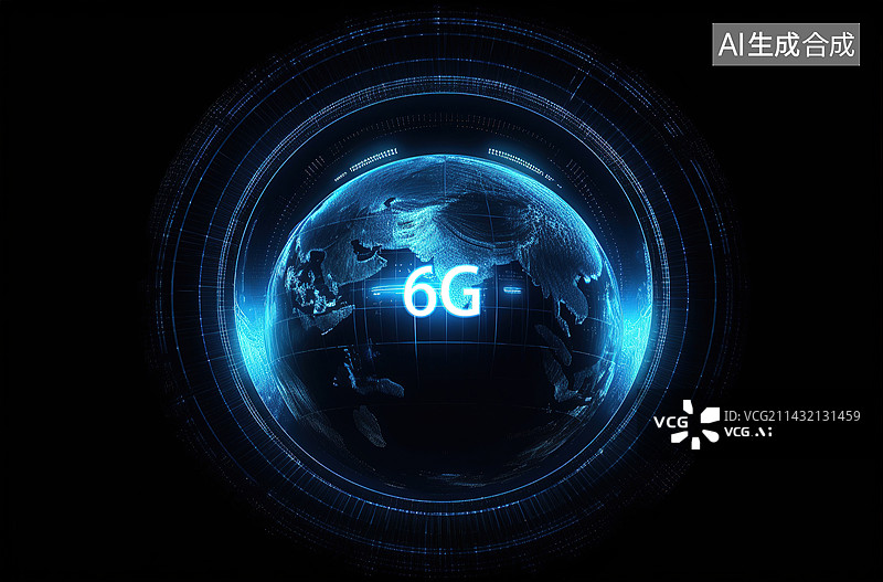 【AI数字艺术】未来6G网络空间图片素材