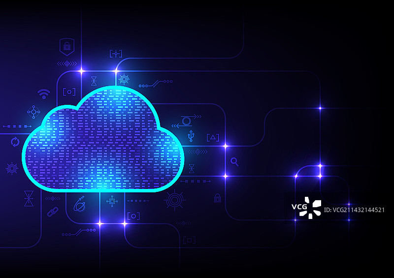 沿着线条运行的明亮蓝光束图片素材