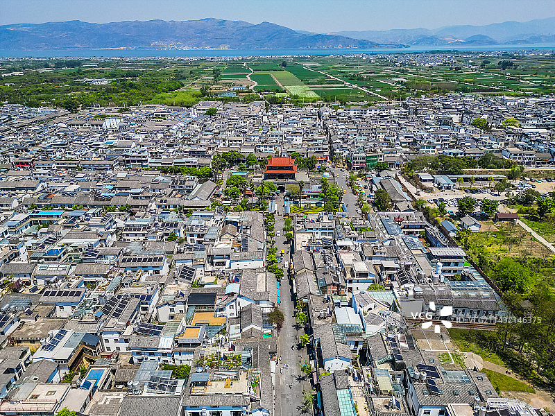 大理古城区洱海门景点航拍图片素材