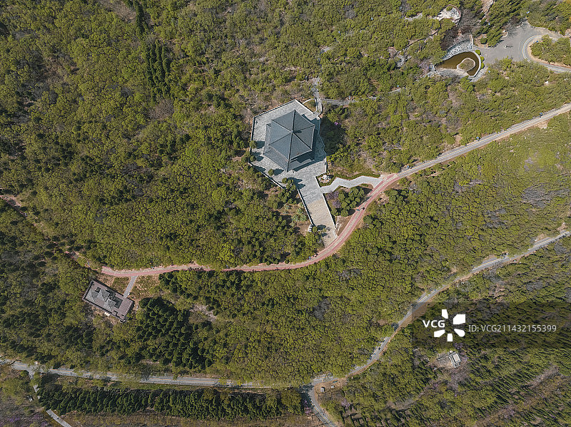 航拍济南章丘东山湿地公园图片素材