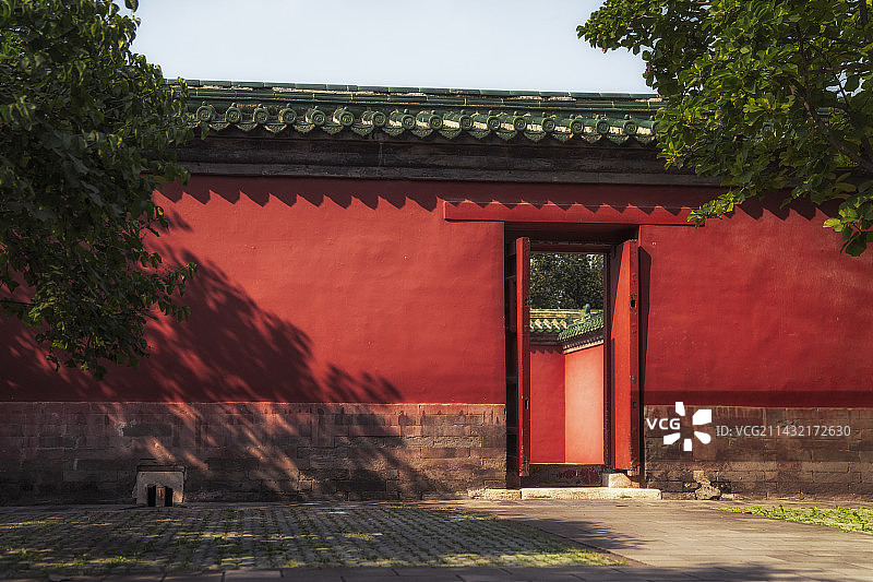 北京 天坛公园 斋宫 红墙图片素材