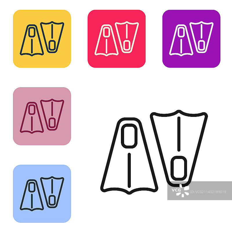 黑色线条游泳橡胶脚蹼图片素材