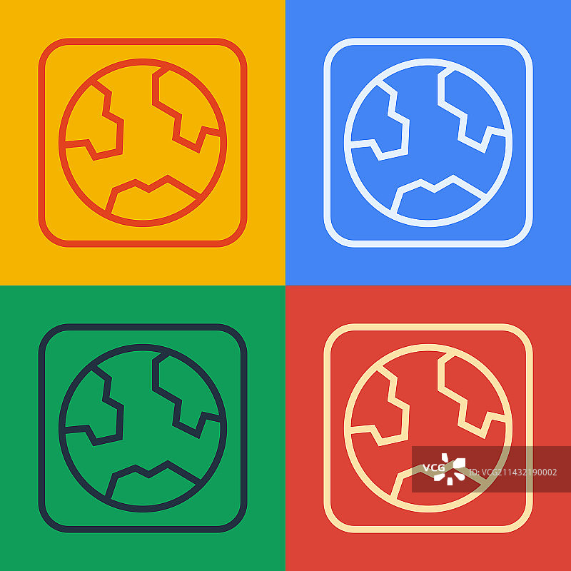 波普艺术线条地球图标图片素材