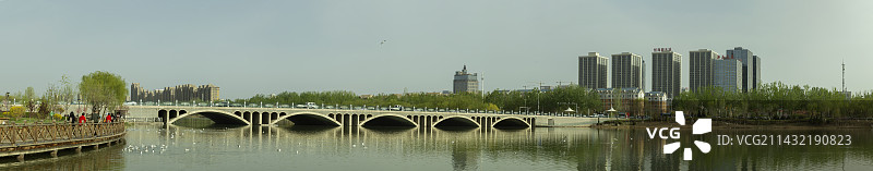 宁夏银川阅海西岸春景图片素材