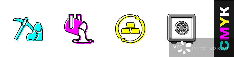 倾倒熔融金的黄金矿业场景图片素材