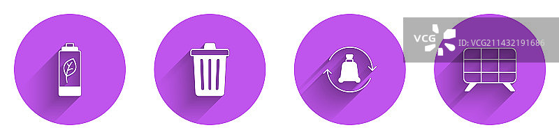 生态自然树叶电池垃圾桶图片素材