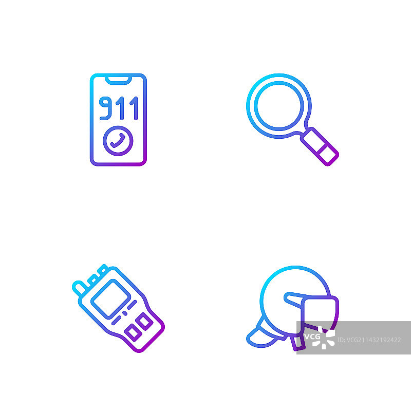 警察头盔对讲机和电话图片素材