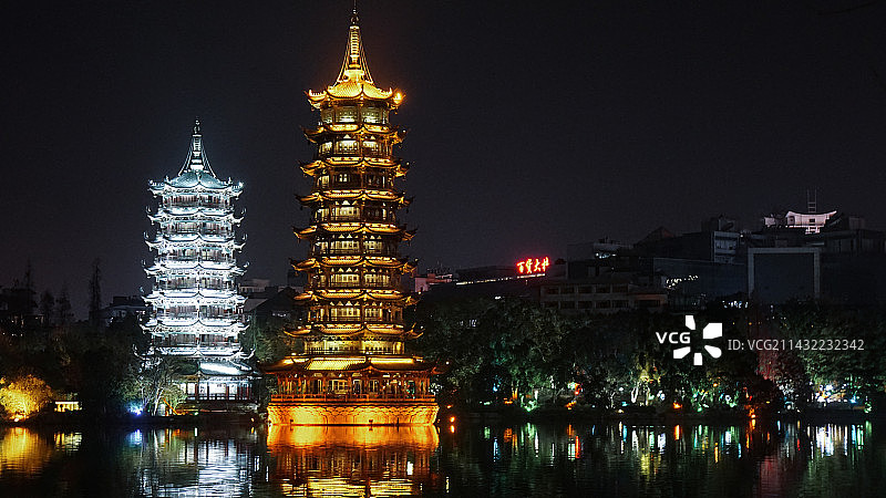 桂林 日月双塔图片素材