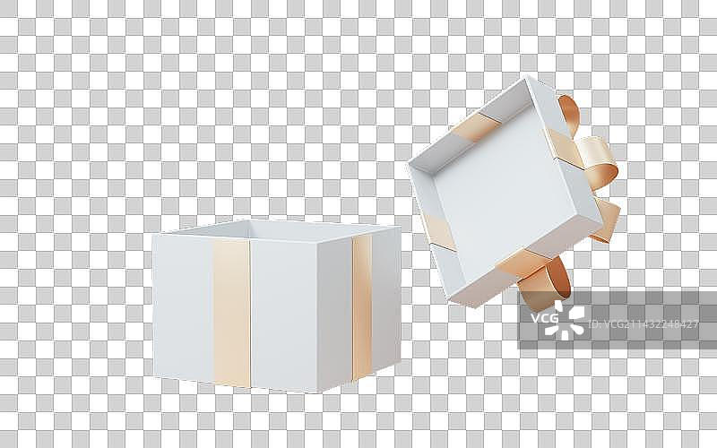 打开的白色礼盒3D渲染图片素材