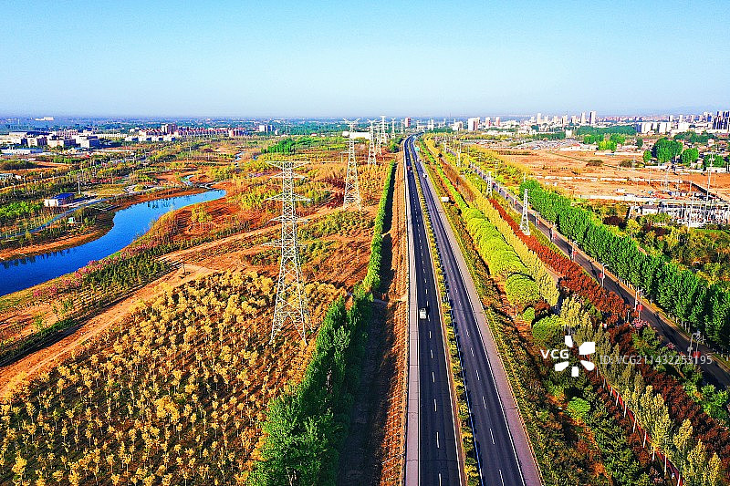 雄安新区悦容公园约160公顷，松风园、桃花园、环翠园、白塔园、拾溪园、清音园、芳林园、曲水园、燕乐园图片素材