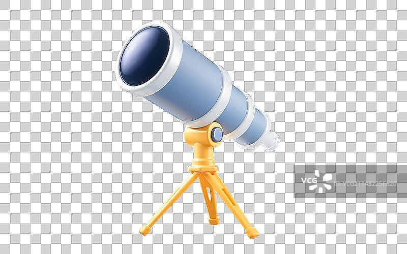 卡通风格望远镜3D渲染图片素材
