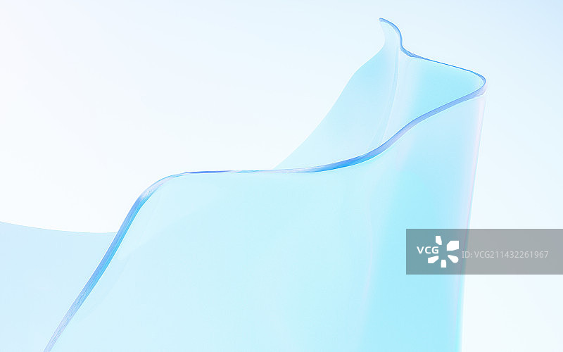 流动透明玻璃渐变曲面3D渲染图片素材