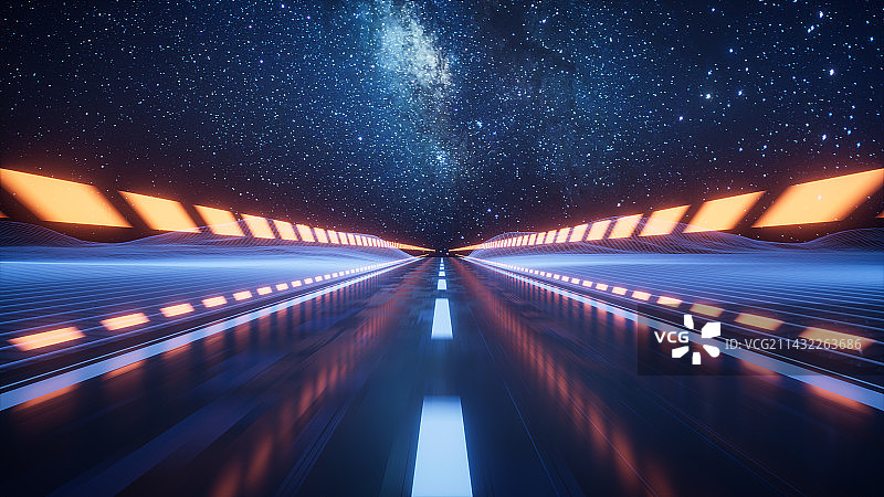 道路与数字空间3D渲染图片素材
