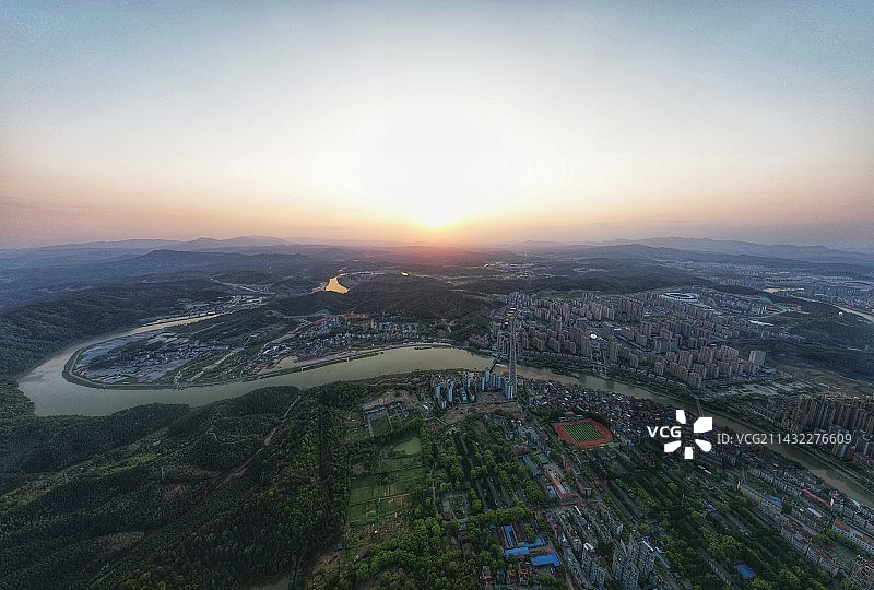 航拍南平建阳城区城市风光图片素材