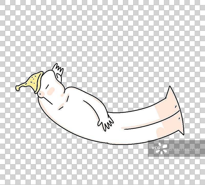 睡眠人物睡觉卡通简笔画抽象设计元素图片素材