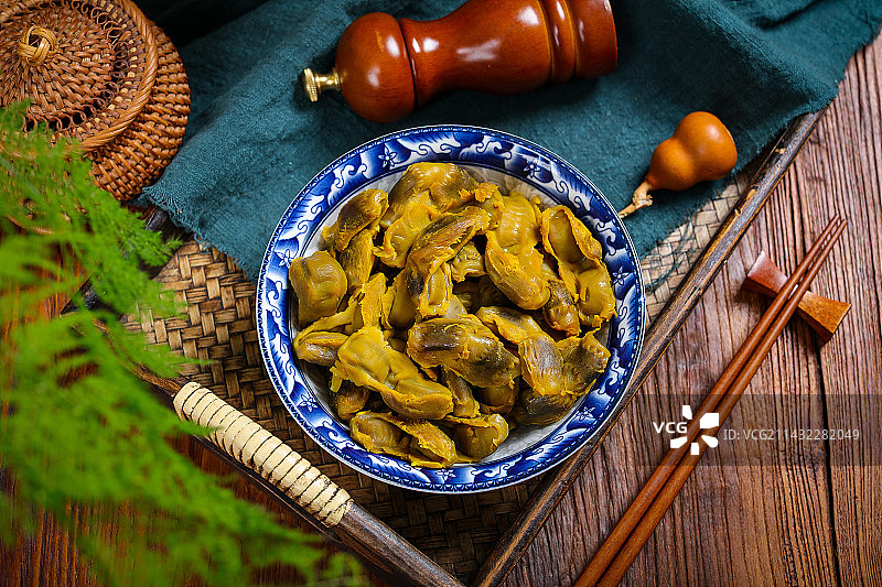 美味卤菜小吃盐焗卤鸡胗图片素材