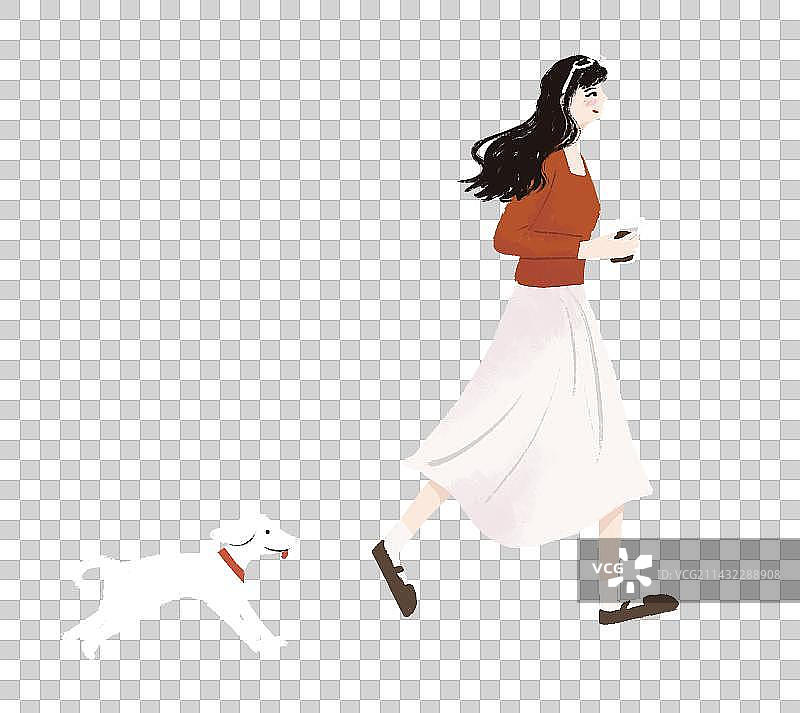 走路的女孩图片素材