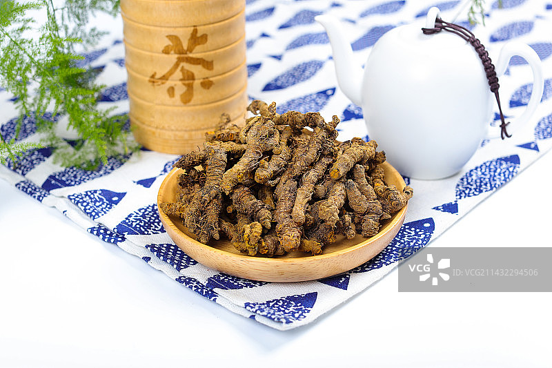 药用植物中草药材黄莲图片素材