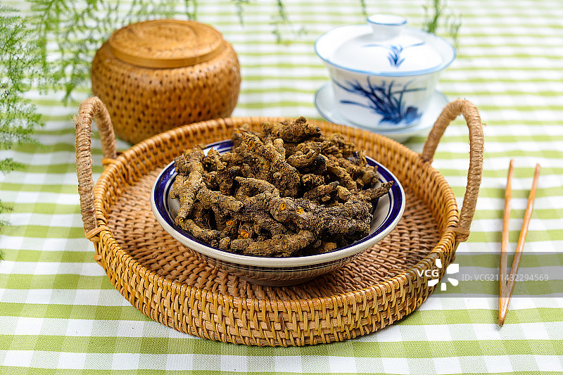 传统中医中草药材黄连干图片素材