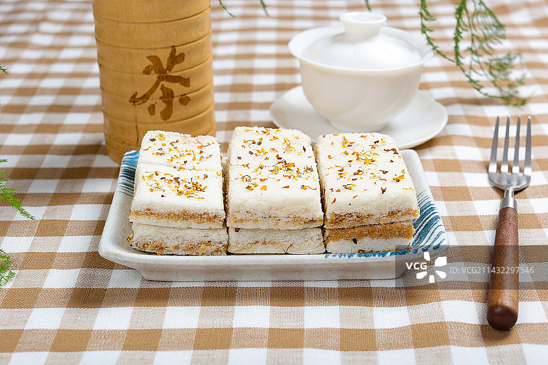 营养美味点心小吃桂花米糕图片素材