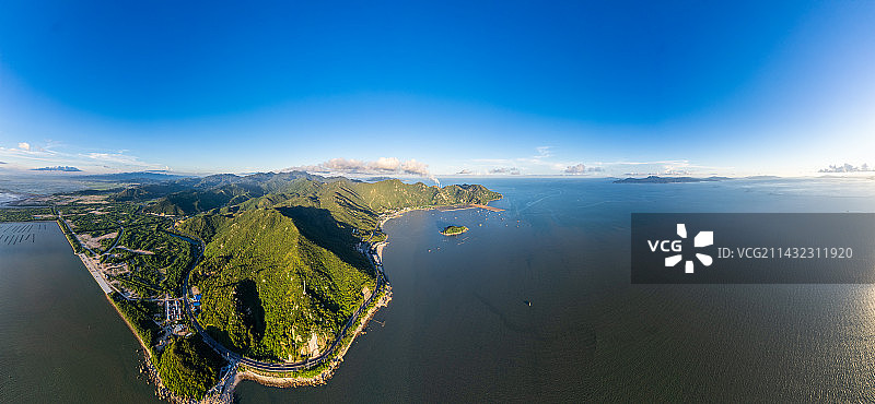 江门台山海岸线航拍全景图图片素材