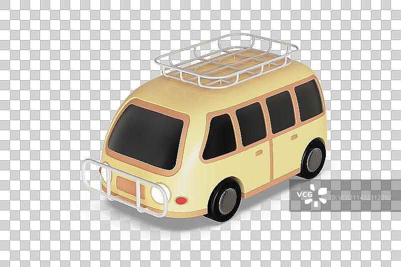 面包车三维插画图片素材