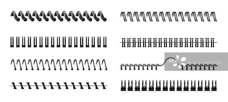 逼真的金属活页夹套装图片素材