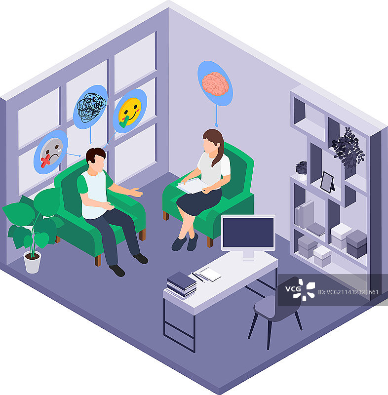 精神治疗师预约组合图片素材